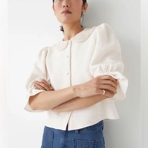 Baroque pearl collar blouse & other stories